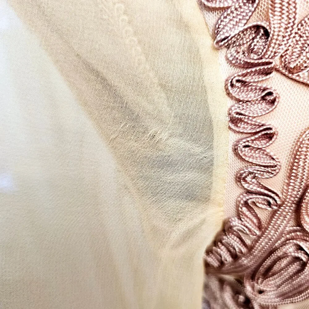 JS Collection RARE Soutache Purple Lace Sheer Sleeve Midi Flute Dress $350 Sz 12 - Picture 7 of 10